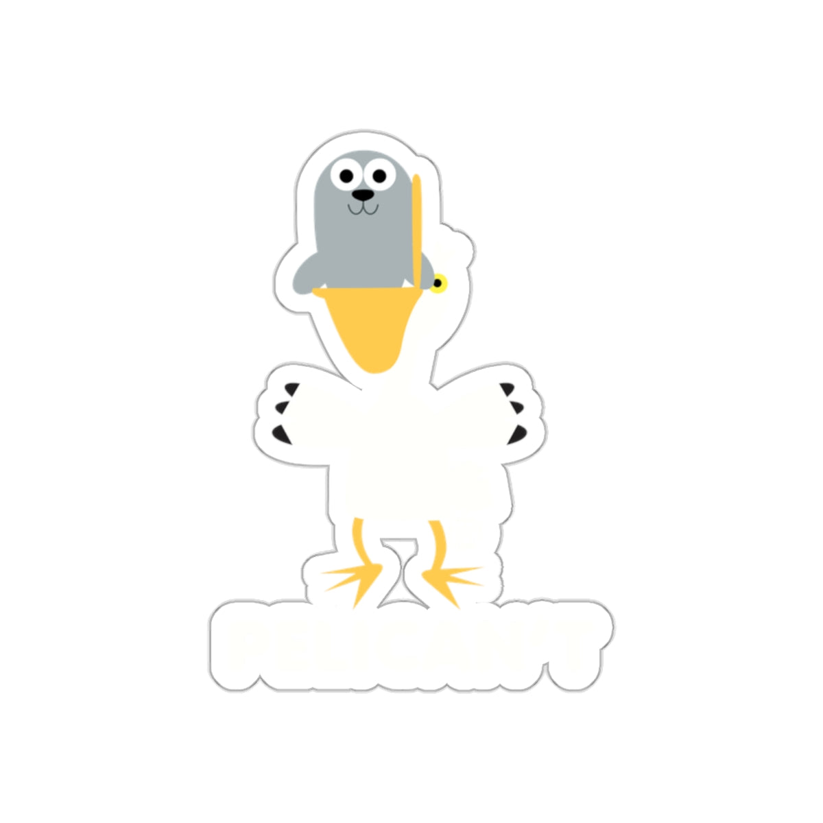 Pelican't With A Seal Funny Cartoon Todd Art sticker