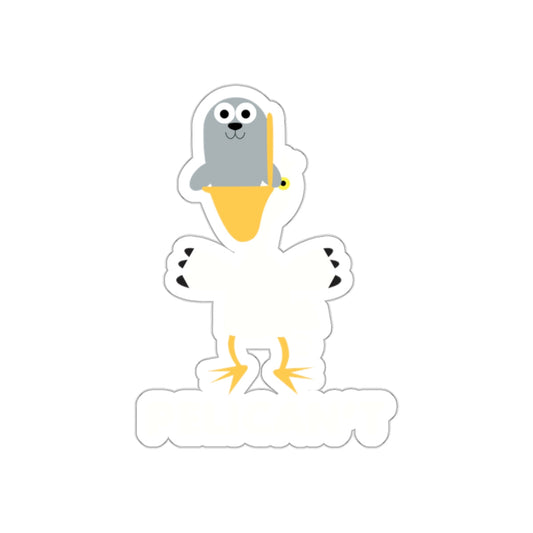 Pelican't With A Seal Funny Cartoon Todd Art sticker