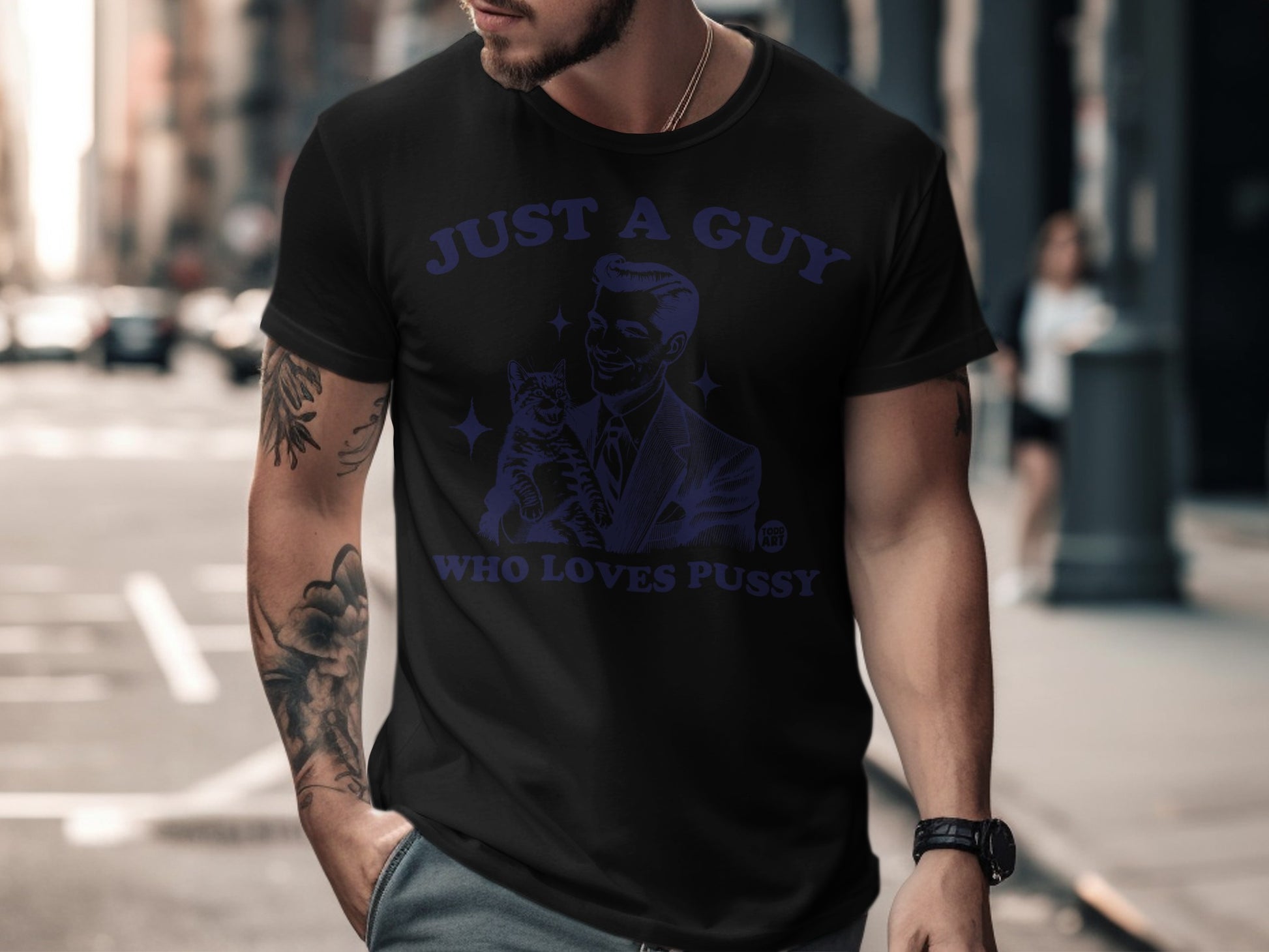 Just A Guy Who Loves Pussy Statement T-Shirt