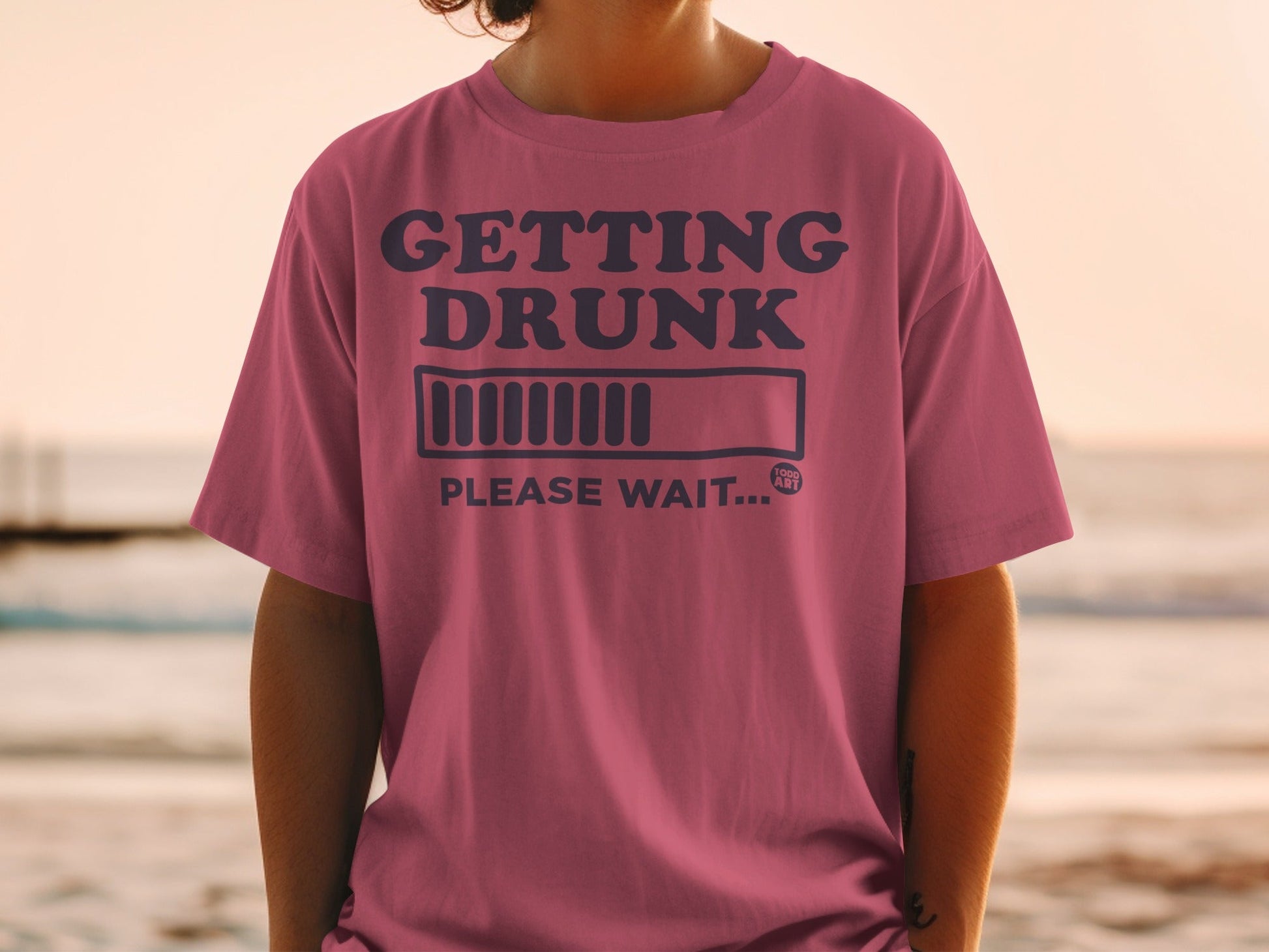 Getting Drunk Please Wait Graphic T-Shirt