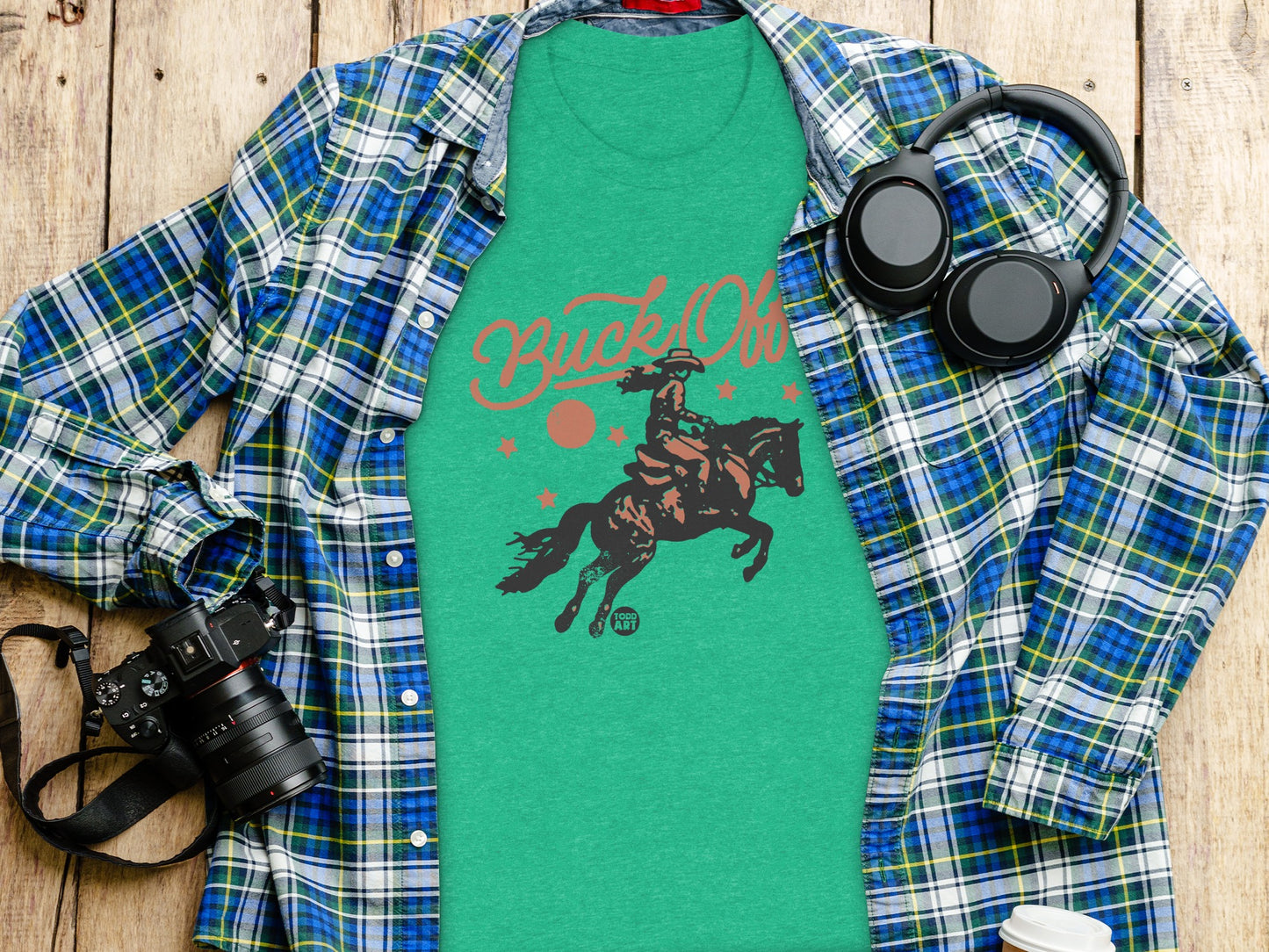 Buck Off Riding Wild West Graphic Tee Shirt product