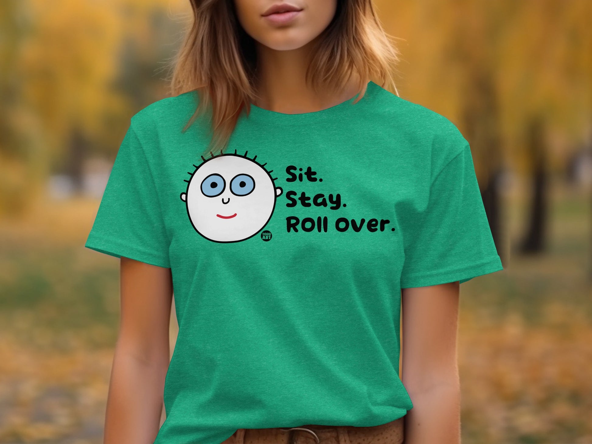 Sit Stay Roll Over Cute Character T-shirt