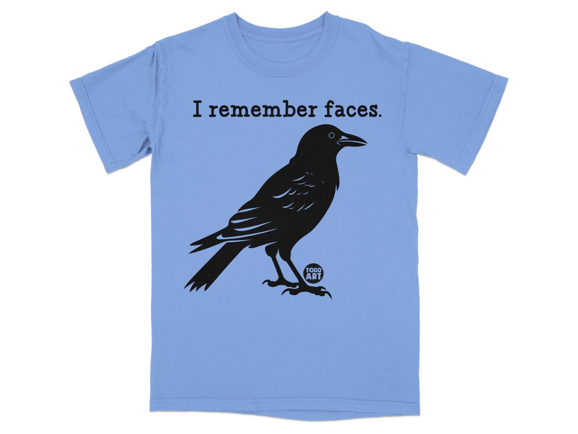 I Remember Faces Crow Illustrated Graphic T-shirt