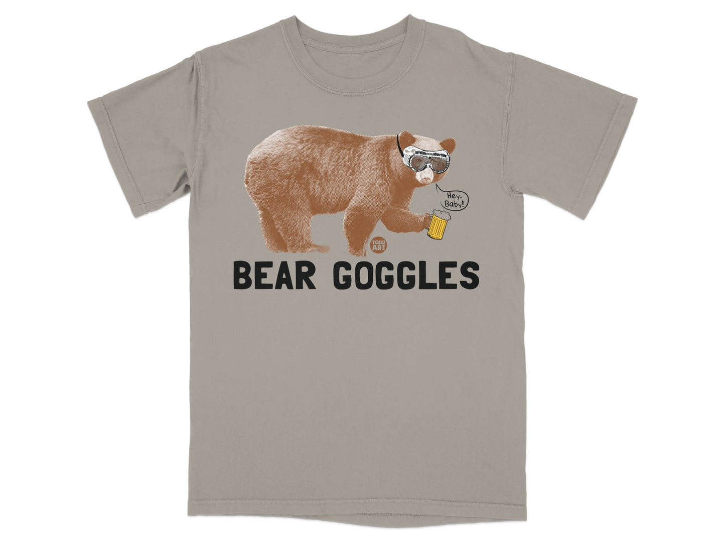 Funny Bear Goggles Graphic Tee for Humorous Apparel