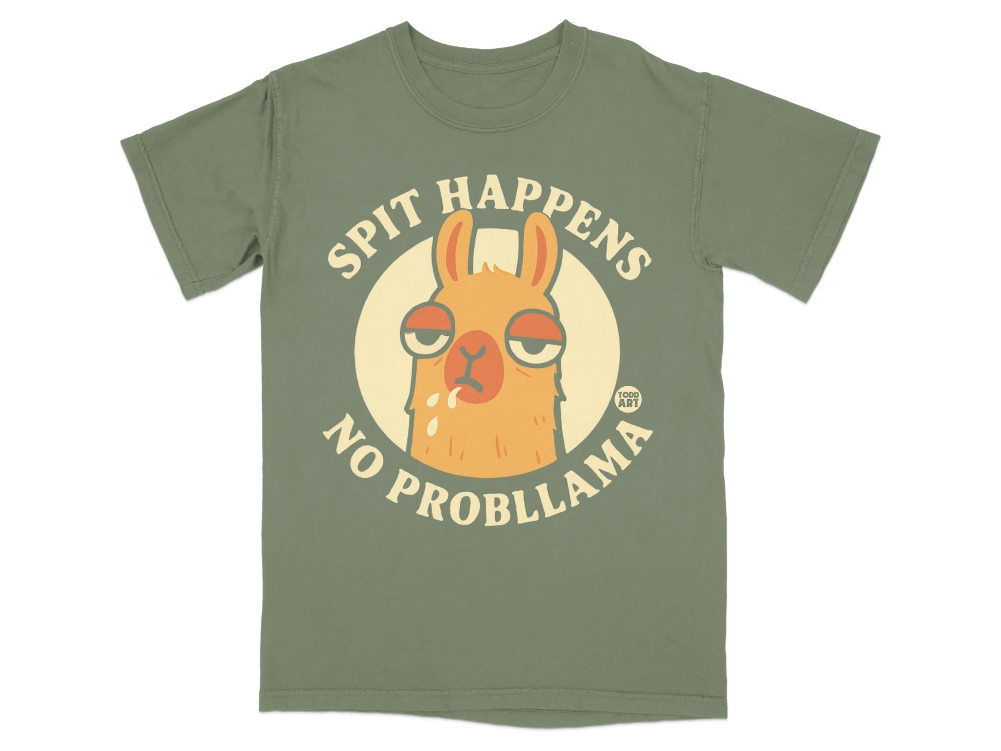 Spit Happens No Probllama Funny Graphic T-shirt