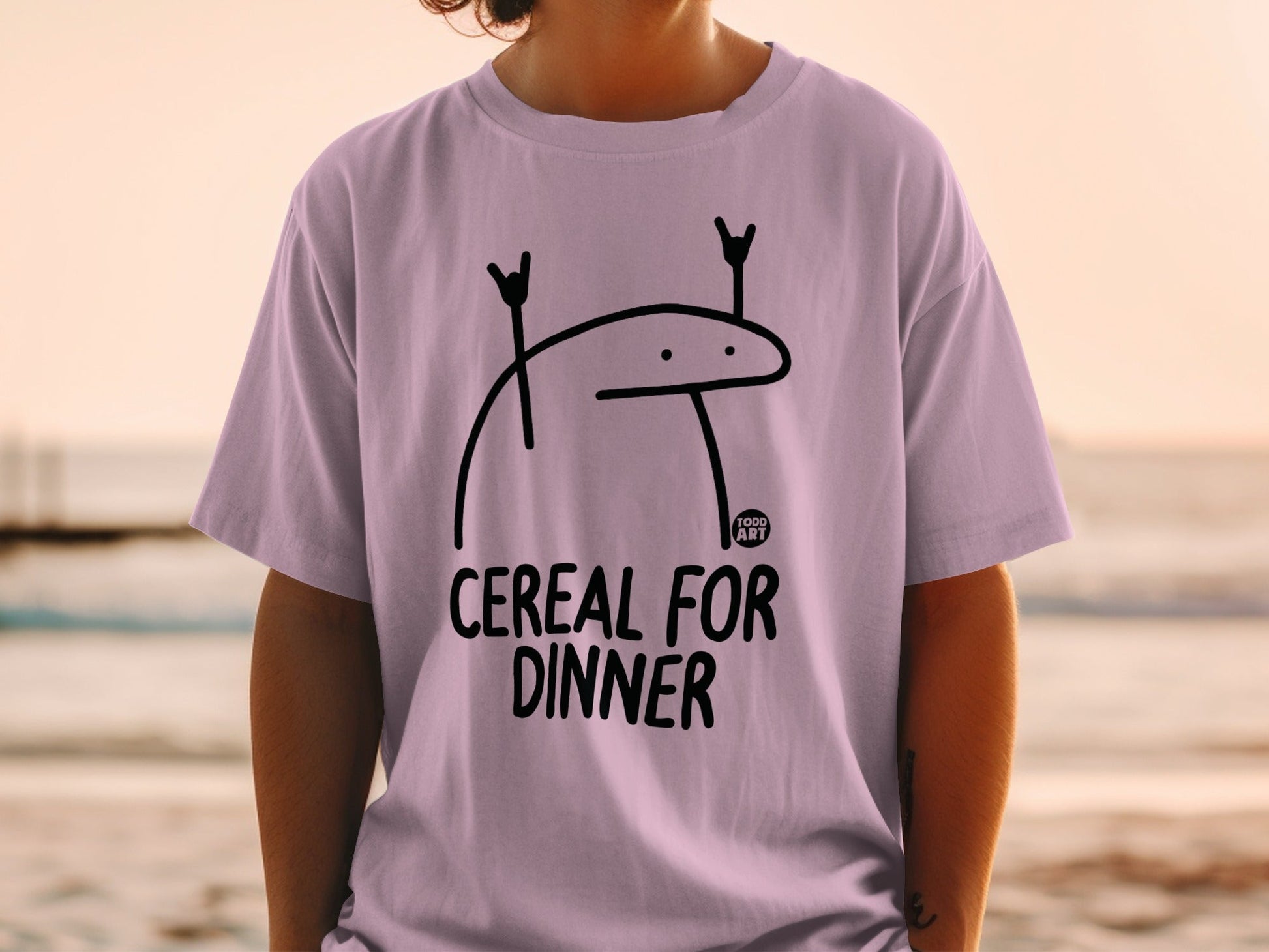 Funny Cereal For Dinner Graphic Tee Shirt Product
