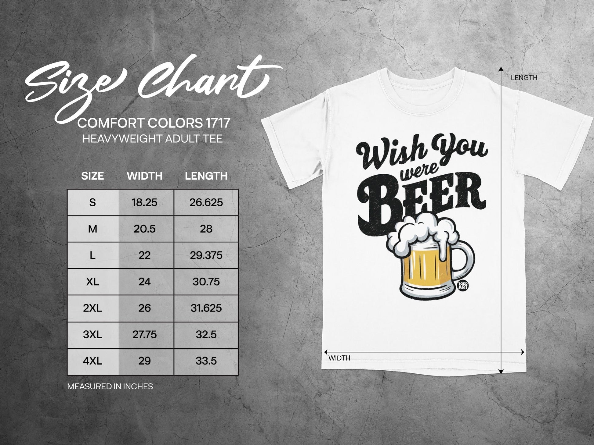 Wish You Were Beer Graphic Heavyweight Adult Tee