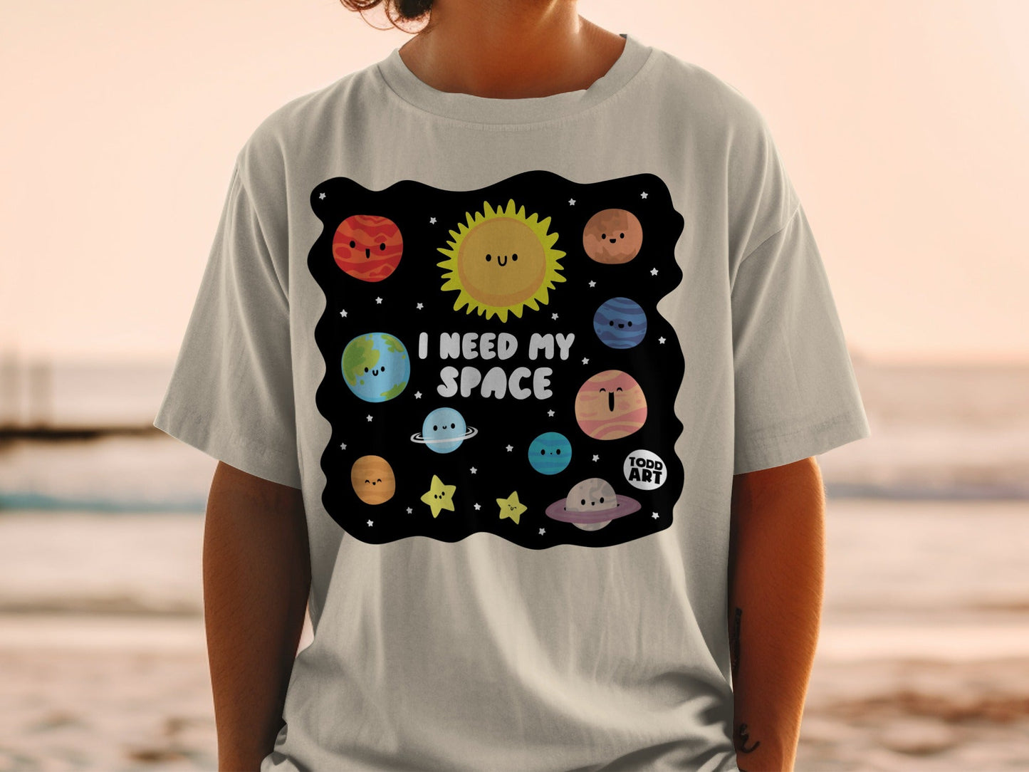 I Need My Space Cartoon Planets Todd Art Shirt