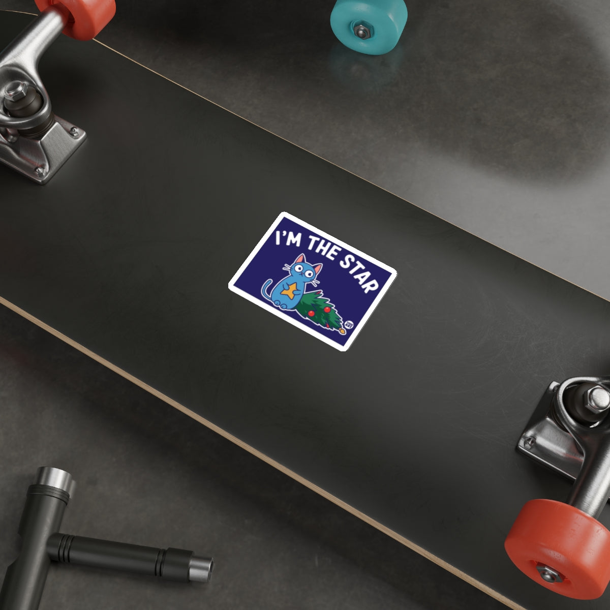 I'm the Star Cat Christmas Sticker for Skateboards