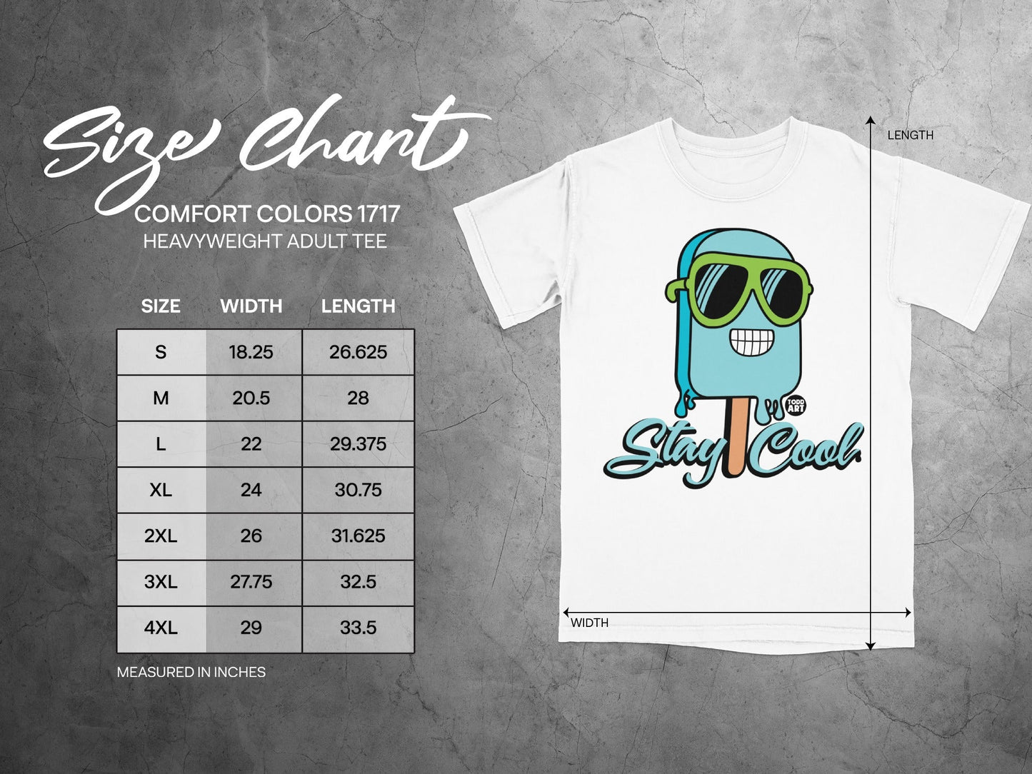 Stay Cool Popsicle Graphic Heavyweight Adult Tee