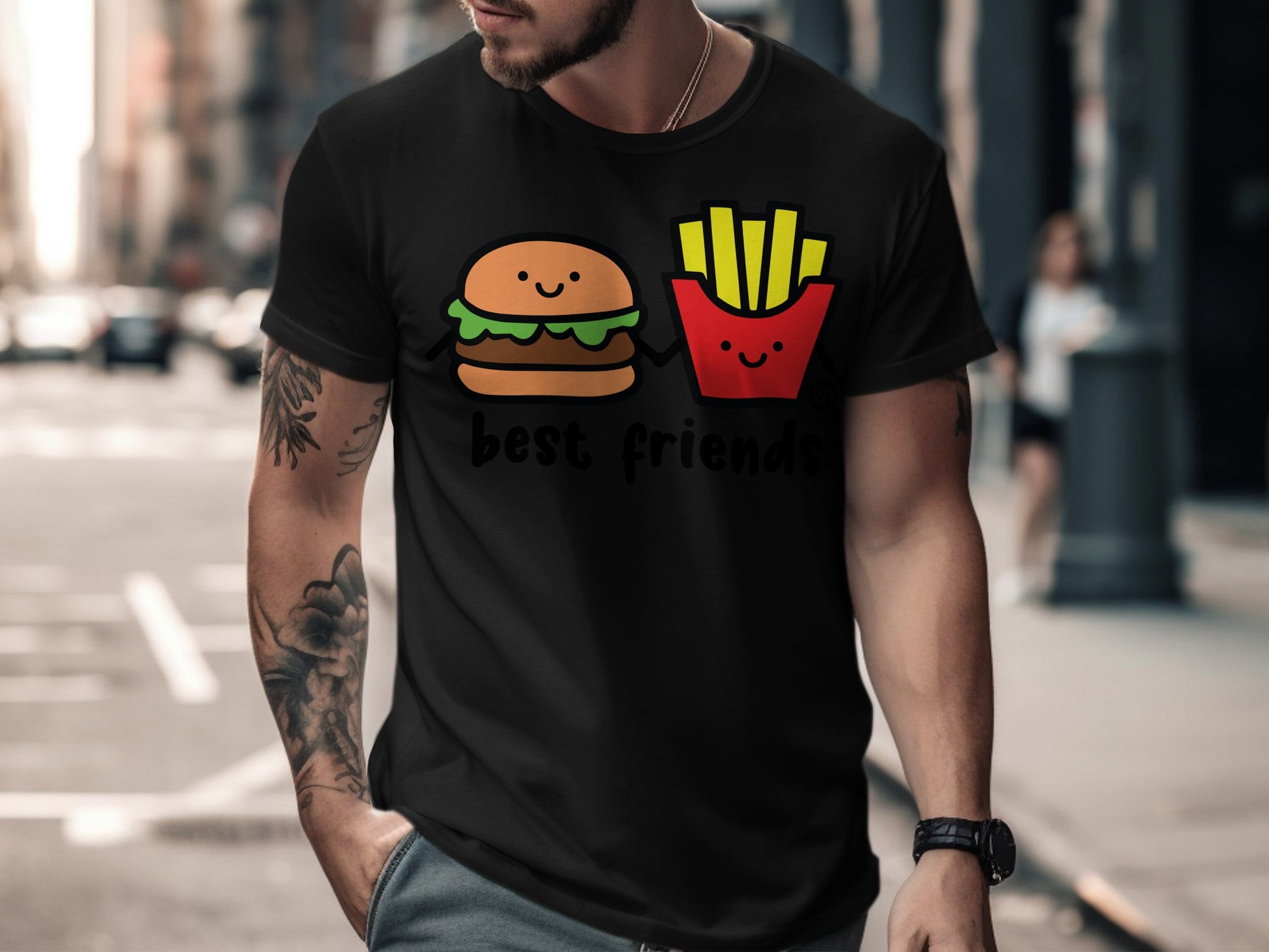 Cute Burger and Fries Best Friends T-shirt