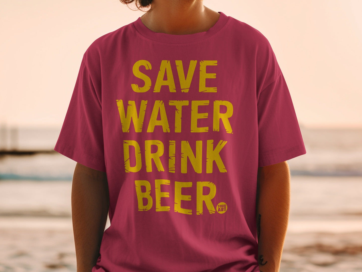Save Water Drink Beer Graphic T-Shirt Funny Tee