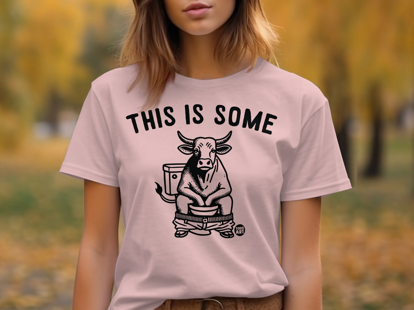 Funny Cow Sitting On Toilet This Is Some Shirt