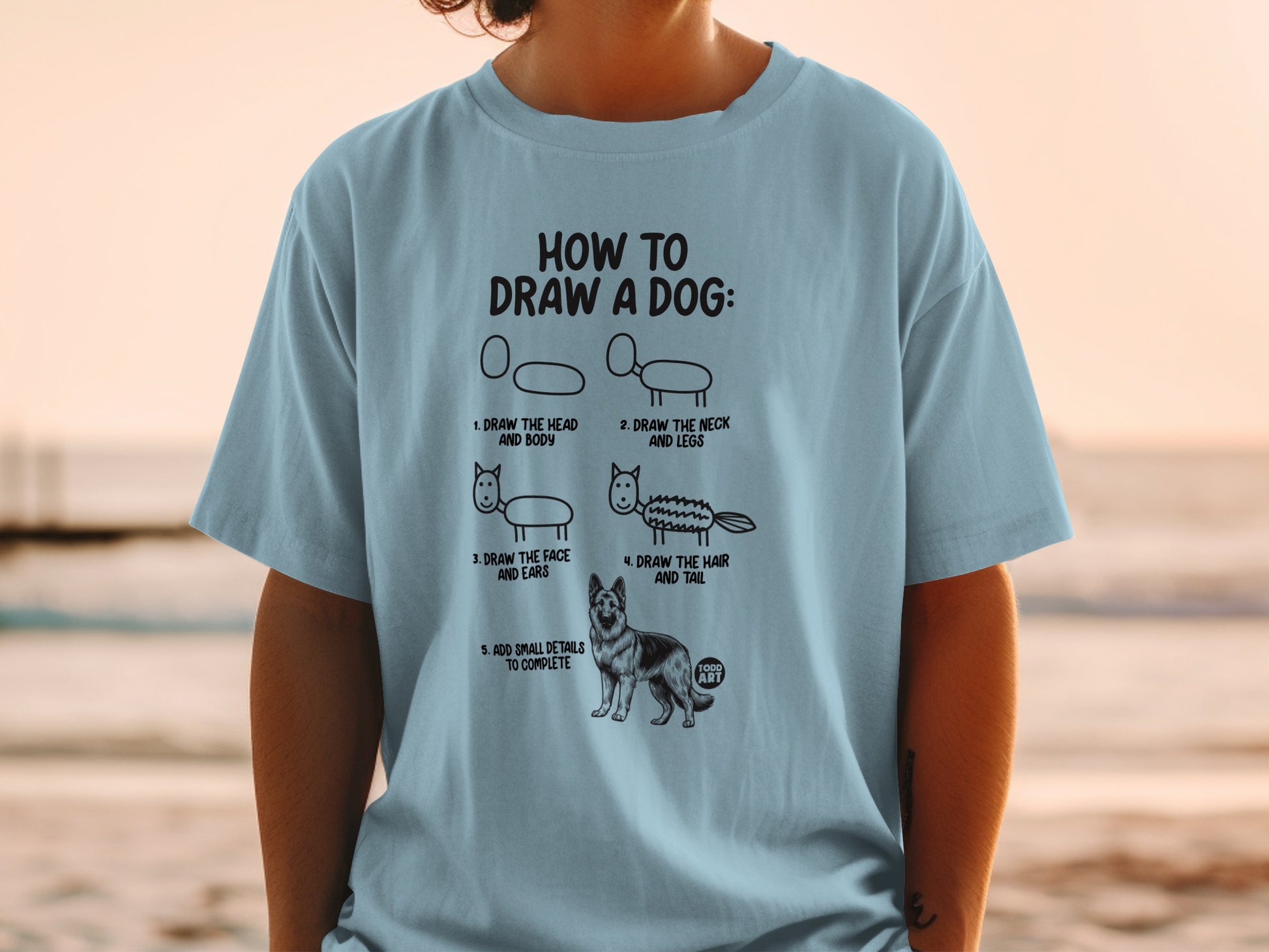 How To Draw A Dog Guide Graphic Tee