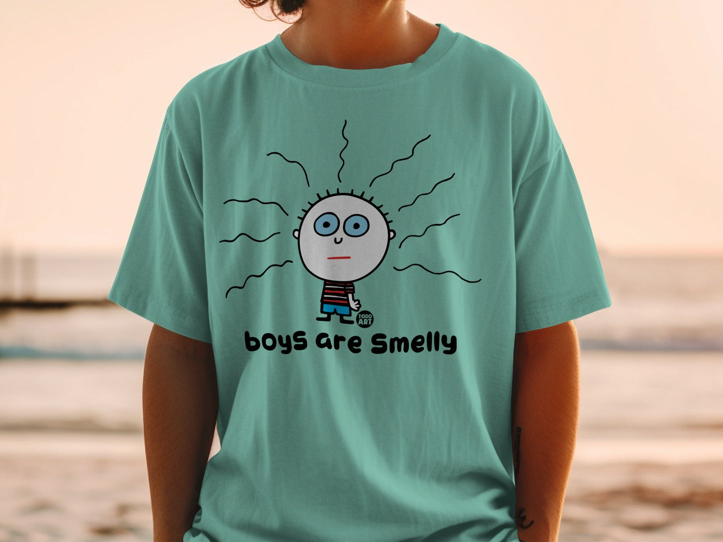 Boys Are Smelly Fun Graphic Print T-shirt