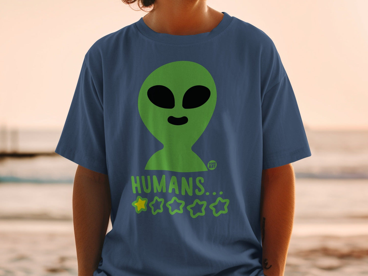 Humans Alien 5-Star Rating Graphic T-Shirt