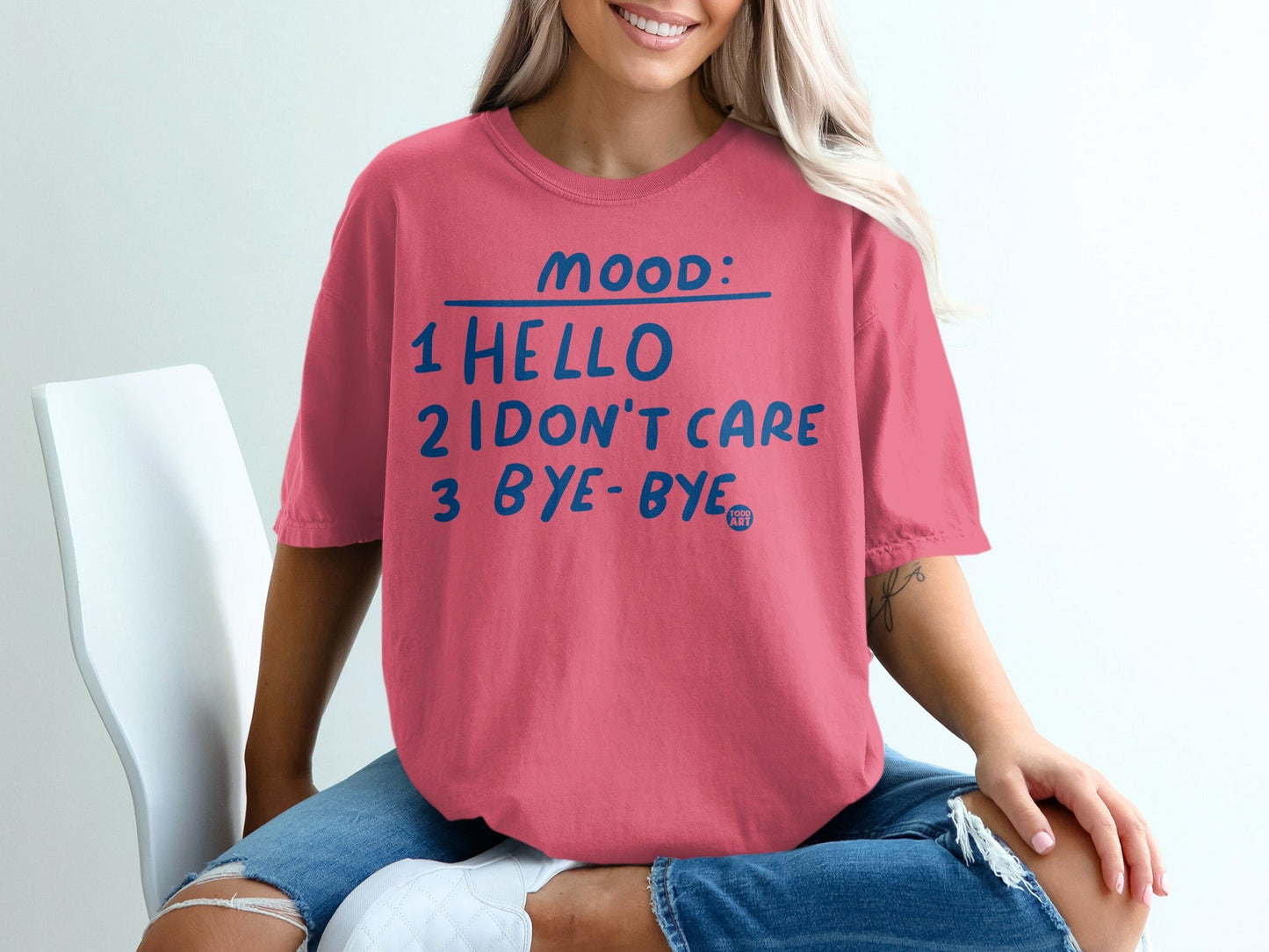 Mood Hello I Don't Care Bye-Bye Graphic T-Shirt