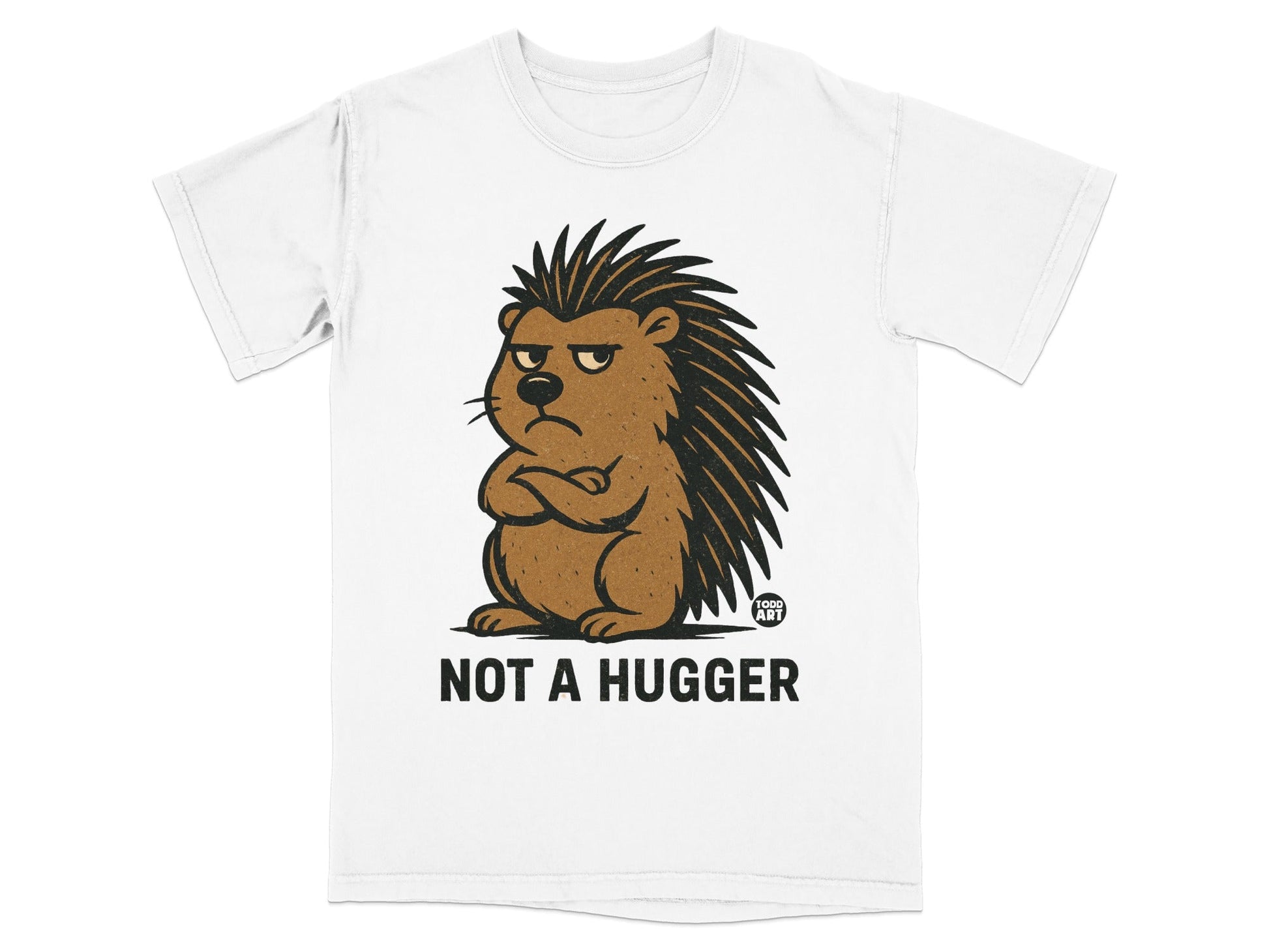 Not A Hugger Grumpy Hedgehog Graphic Tee