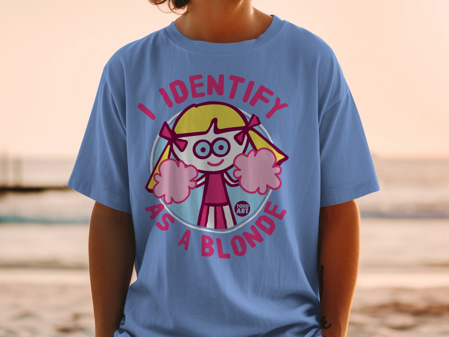 I Identify As A Blonde Cotton Candy Todd Art Shirt