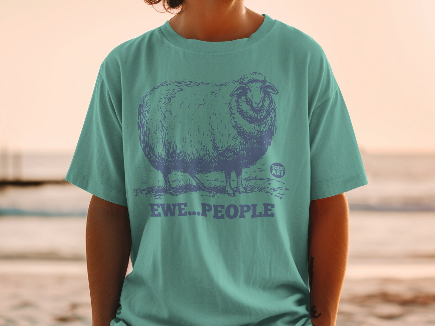 Funny Ewe People Sheep Design Graphic Tee Shirt