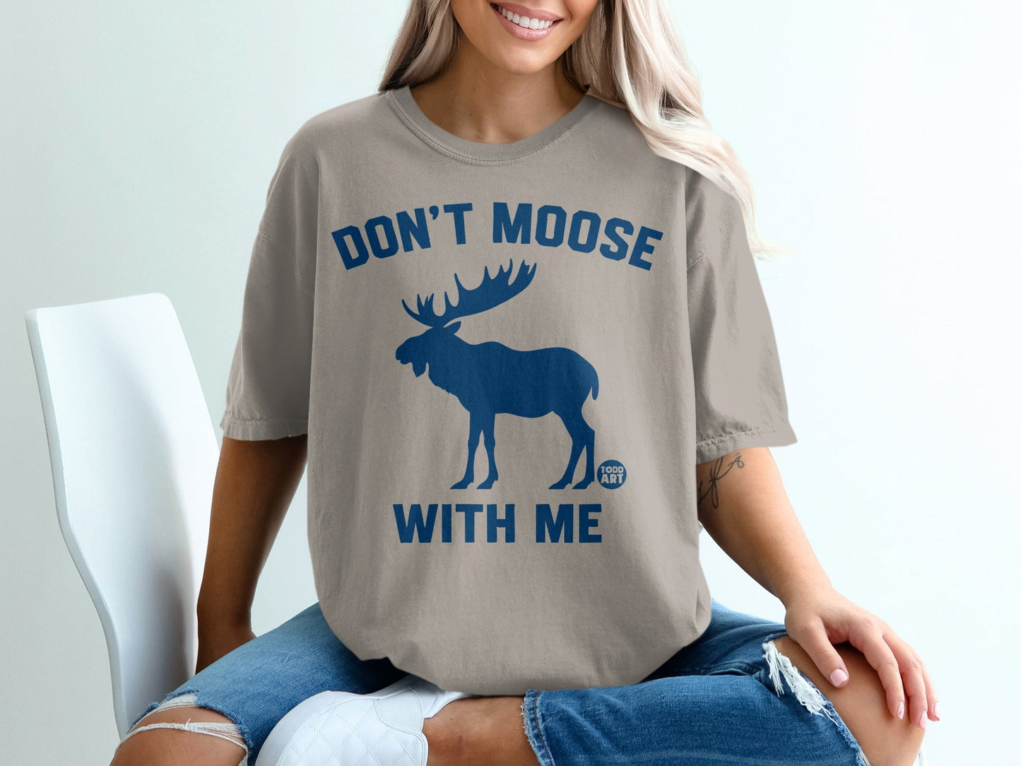 Don't Moose With Me Blue Moose Graphic T-Shirt