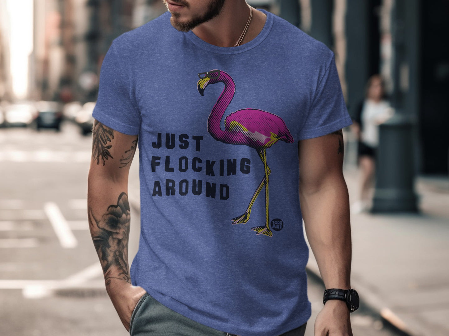 Just Flocking Around Flamingo Graphic T-Shirt