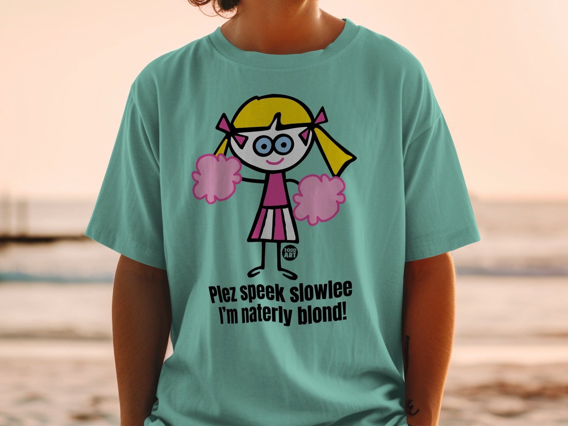 Plez Speek Slowlee I'm Naterly Blond Graphic Shirt