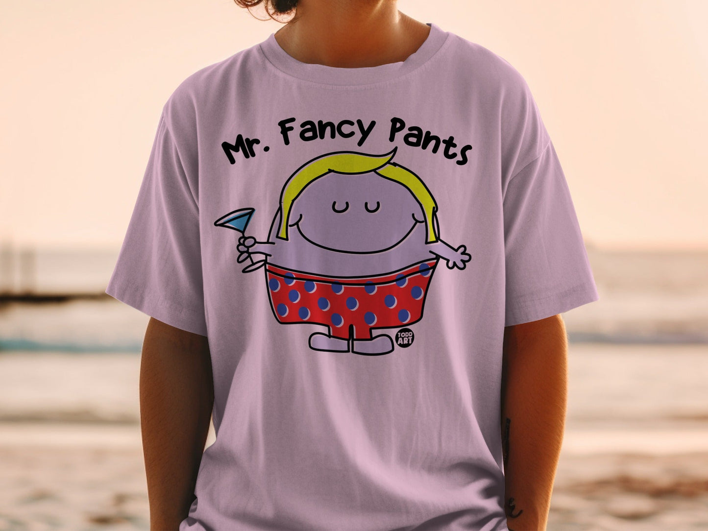 Mr. Fancy Pants Cartoon Character Graphic T-shirt