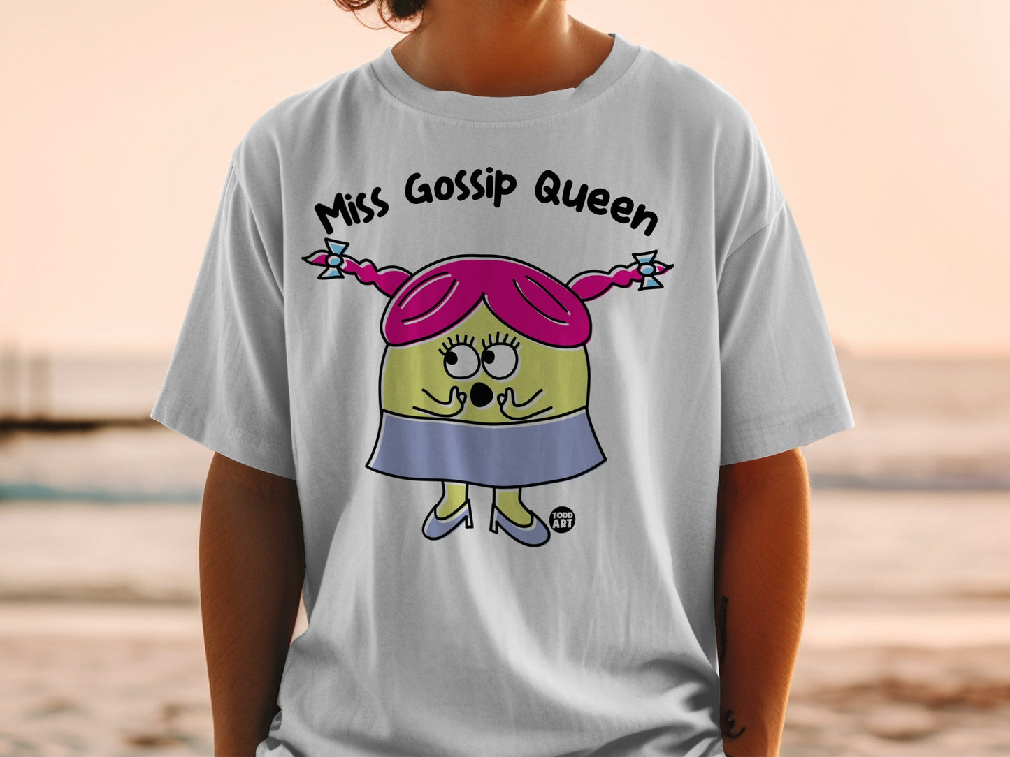 Miss Gossip Queen Graphic T-shirt for Fun Fashion
