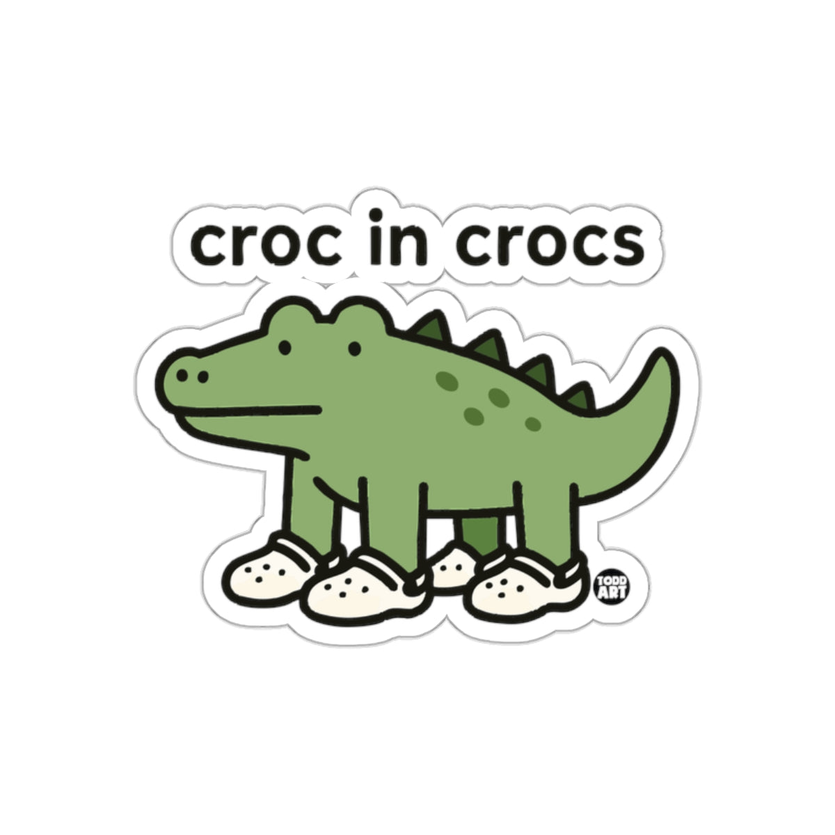 Croc in Crocs Funny Cartoon Alligator Wearing Footwear sticker