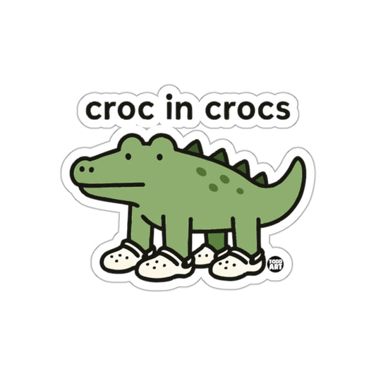 Croc in Crocs Funny Cartoon Alligator Wearing Footwear sticker