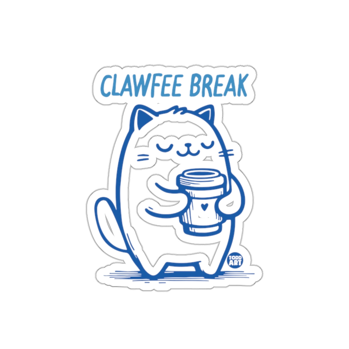 Clawfee Break Cat Illustration Coffee Lover Gift sticker