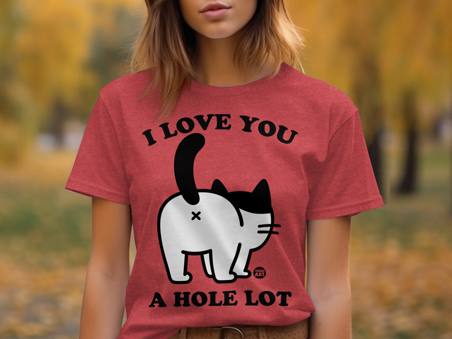 I Love You A Hole Lot Funny Cat Graphic T-shirt
