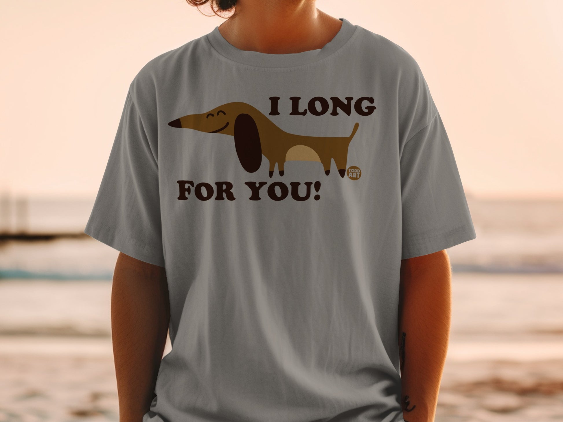 I Long For You Cartoon Dog Design T-Shirt