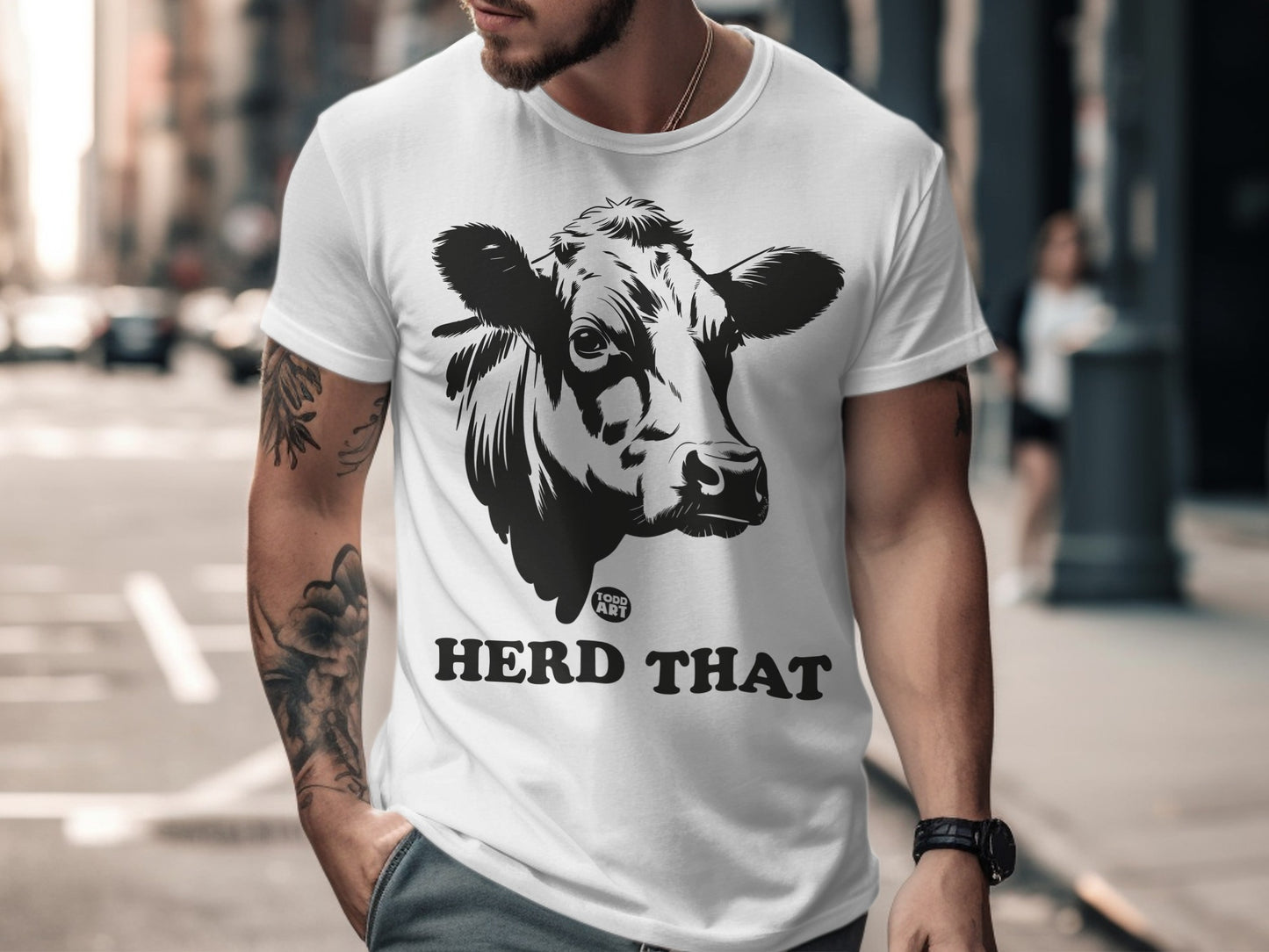 Herd That Funny Cow Graphic Men's T-Shirt