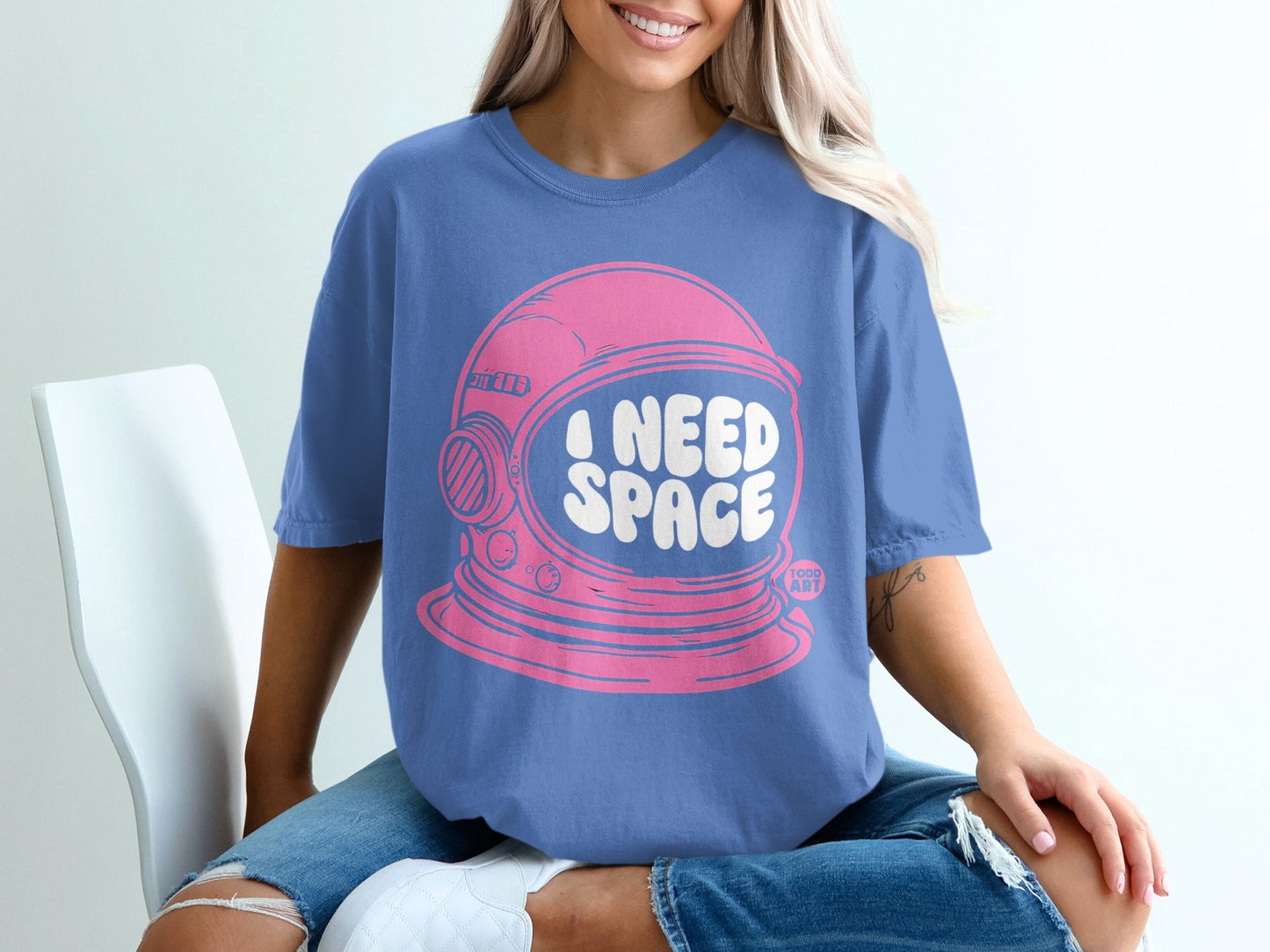 I Need Space Graphic Design Astronaut Themed Shirt