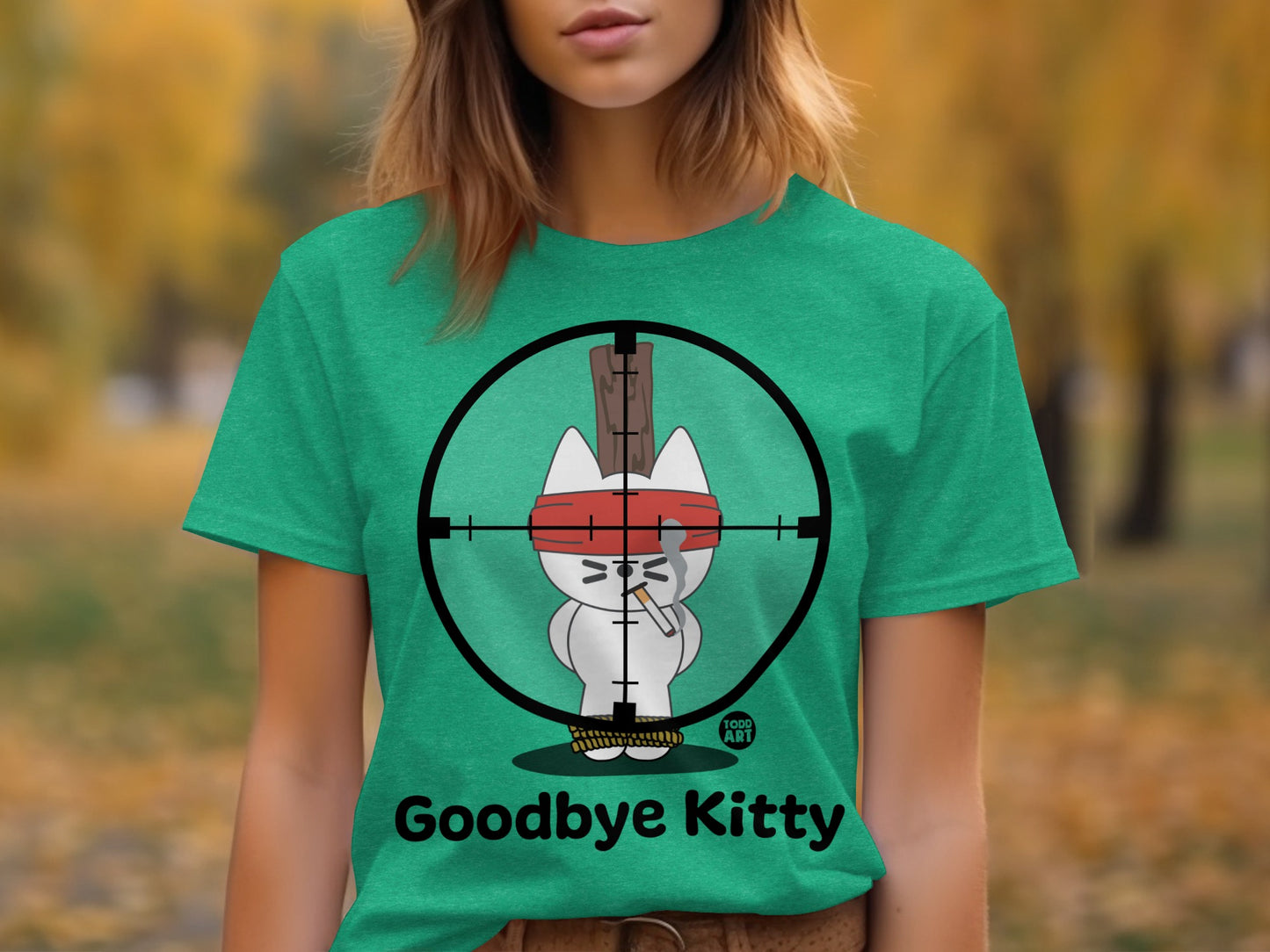 Goodbye Kitty Sniper Graphic T-Shirt