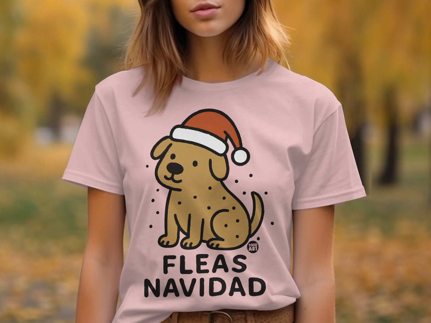 Fleas Navidad Dog With Hat Christmas T-Shirt