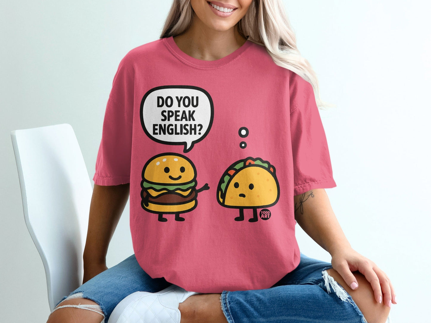 Do You Speak English Burger and Taco Graphic T-shirt