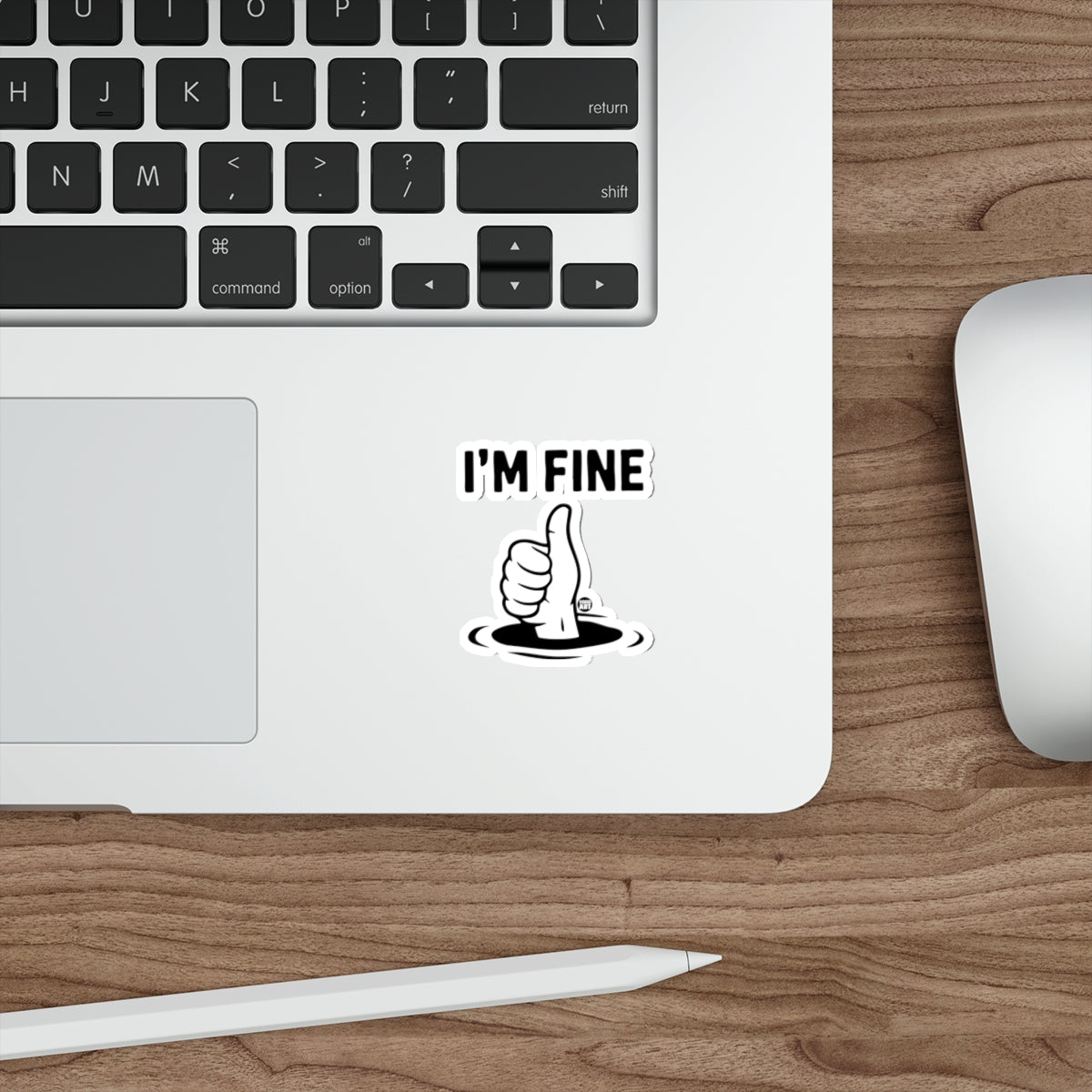 I'M FINE Thumbs Up Drowning Sinking Humorous 