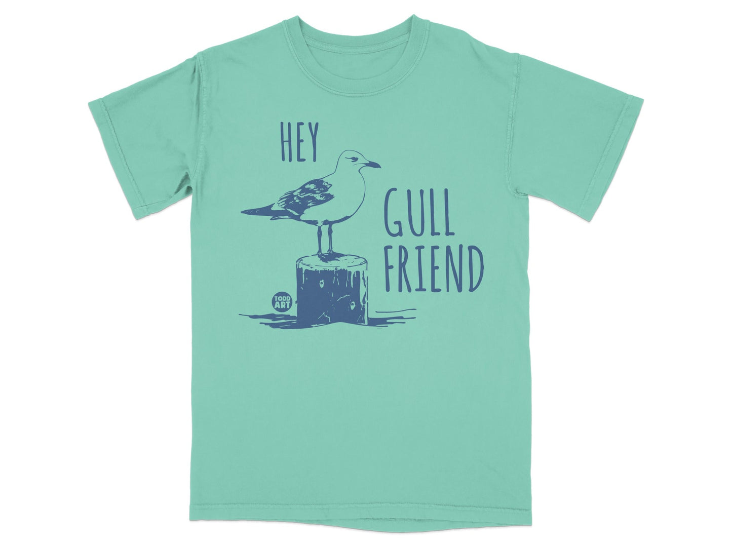 Hey Gull Friend Graphic T-shirt Fun Seagull Shirt