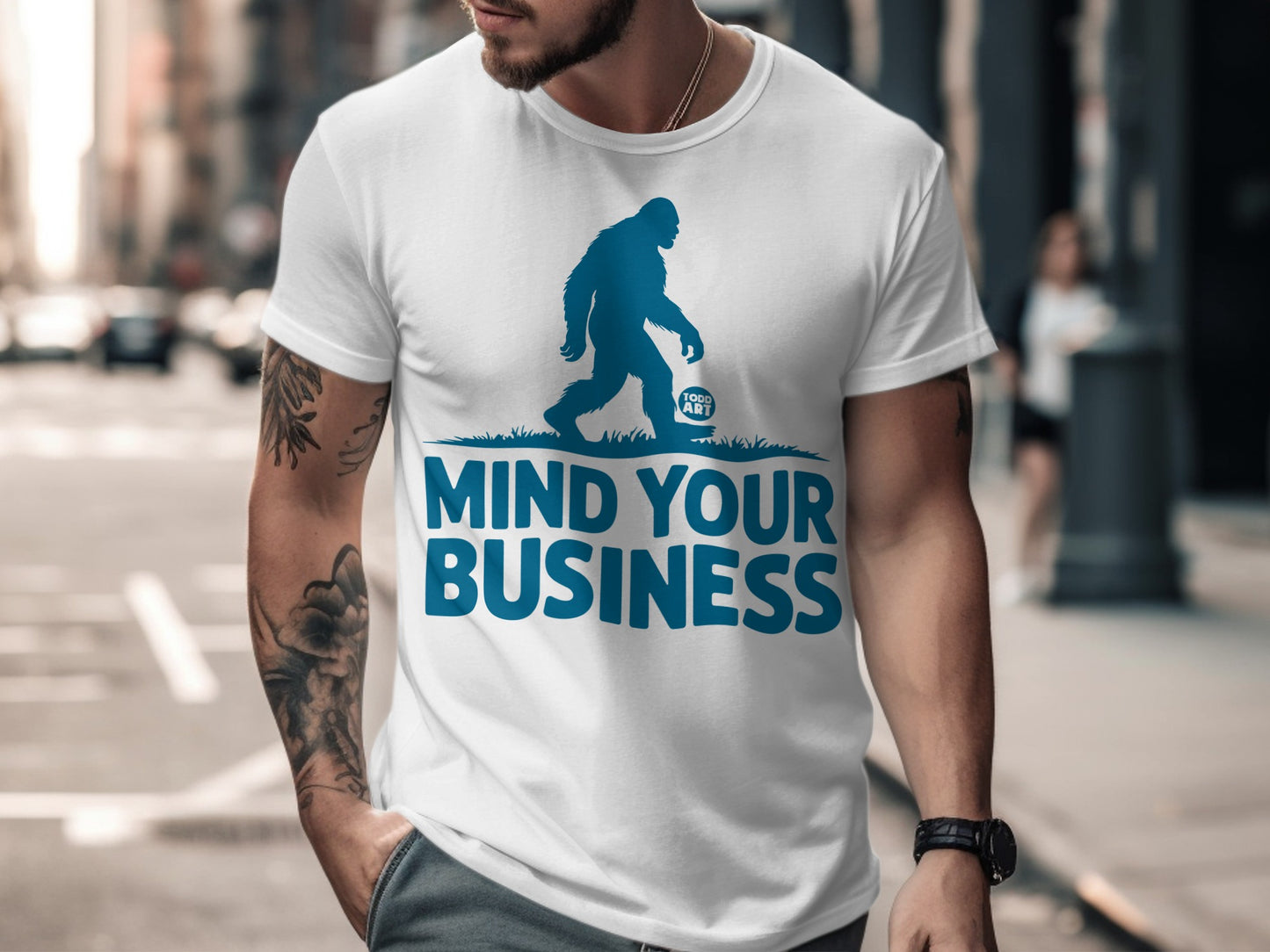Mind Your Business Bigfoot Graphic T-Shirt