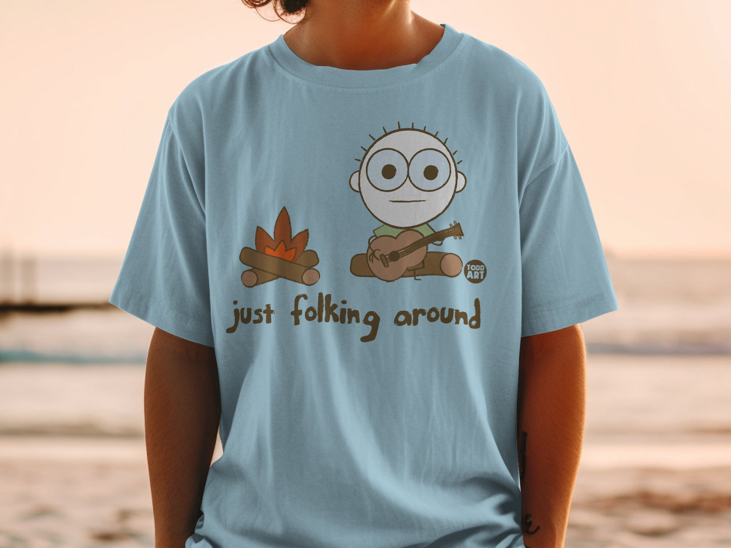 Just Folking Around Cartoon Graphic T-Shirt