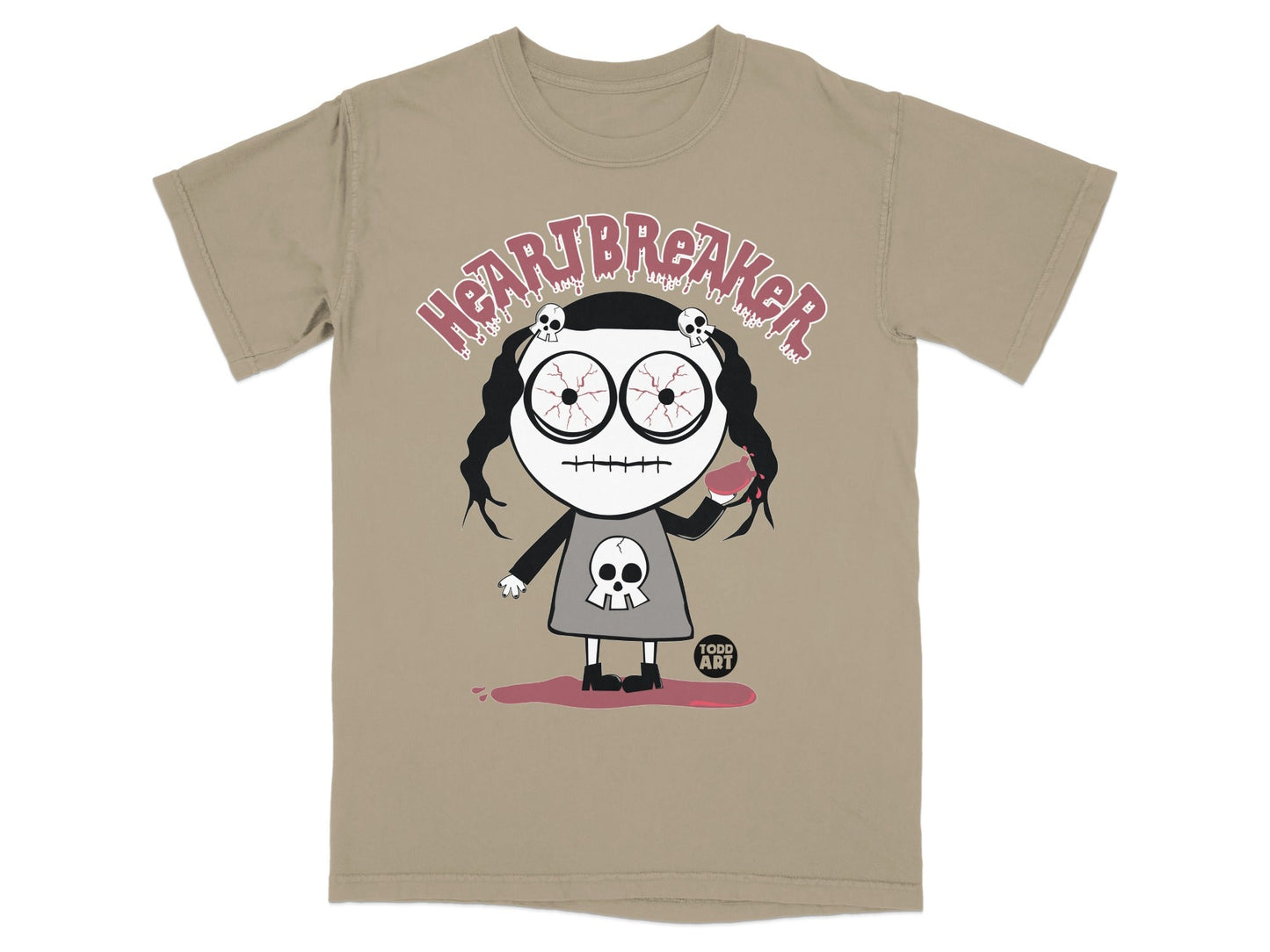 Heartbreaker Shirt with Cartoon Skull Artwork