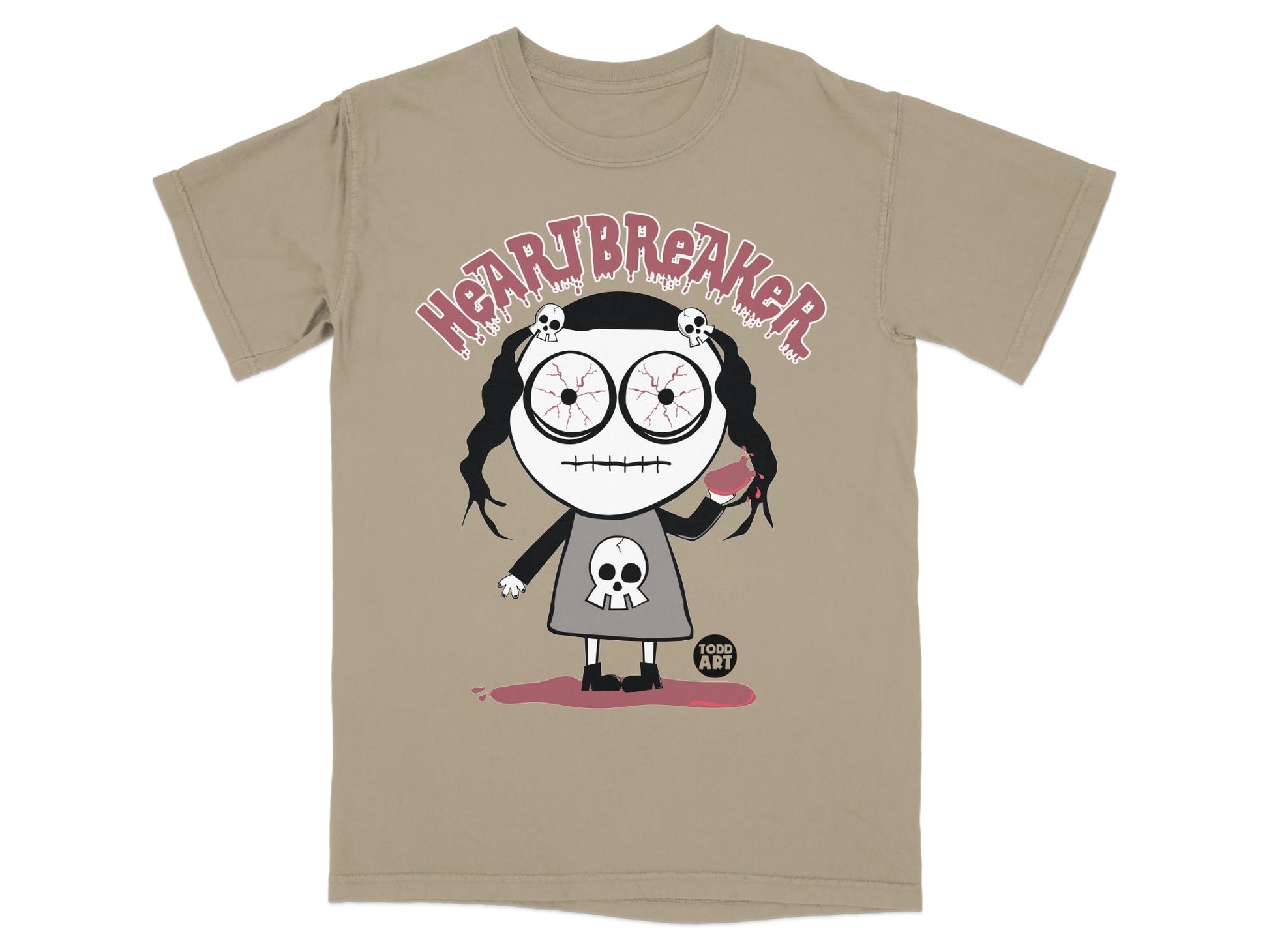Heartbreaker Shirt with Cartoon Skull Artwork