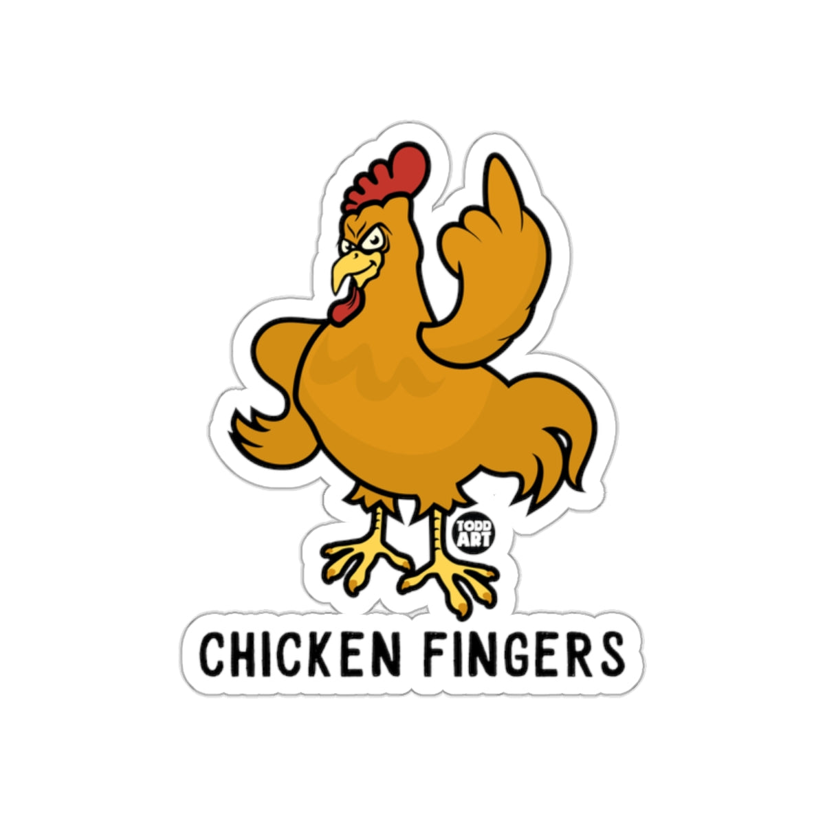 Funny Chicken Fingers Sticker for Your Collection