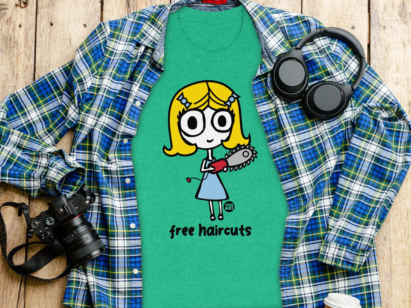 Quirky Free Haircuts Graphic Tee Fun Unique Shirt