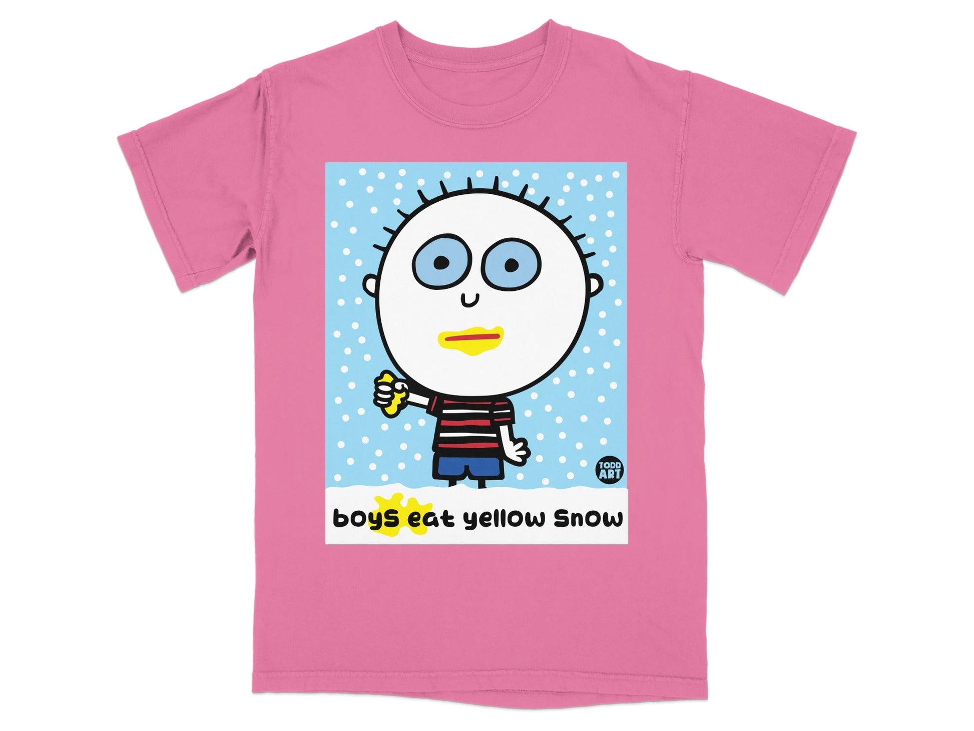 Boys Eat Yellow Snow Cartoon Funny T-Shirt