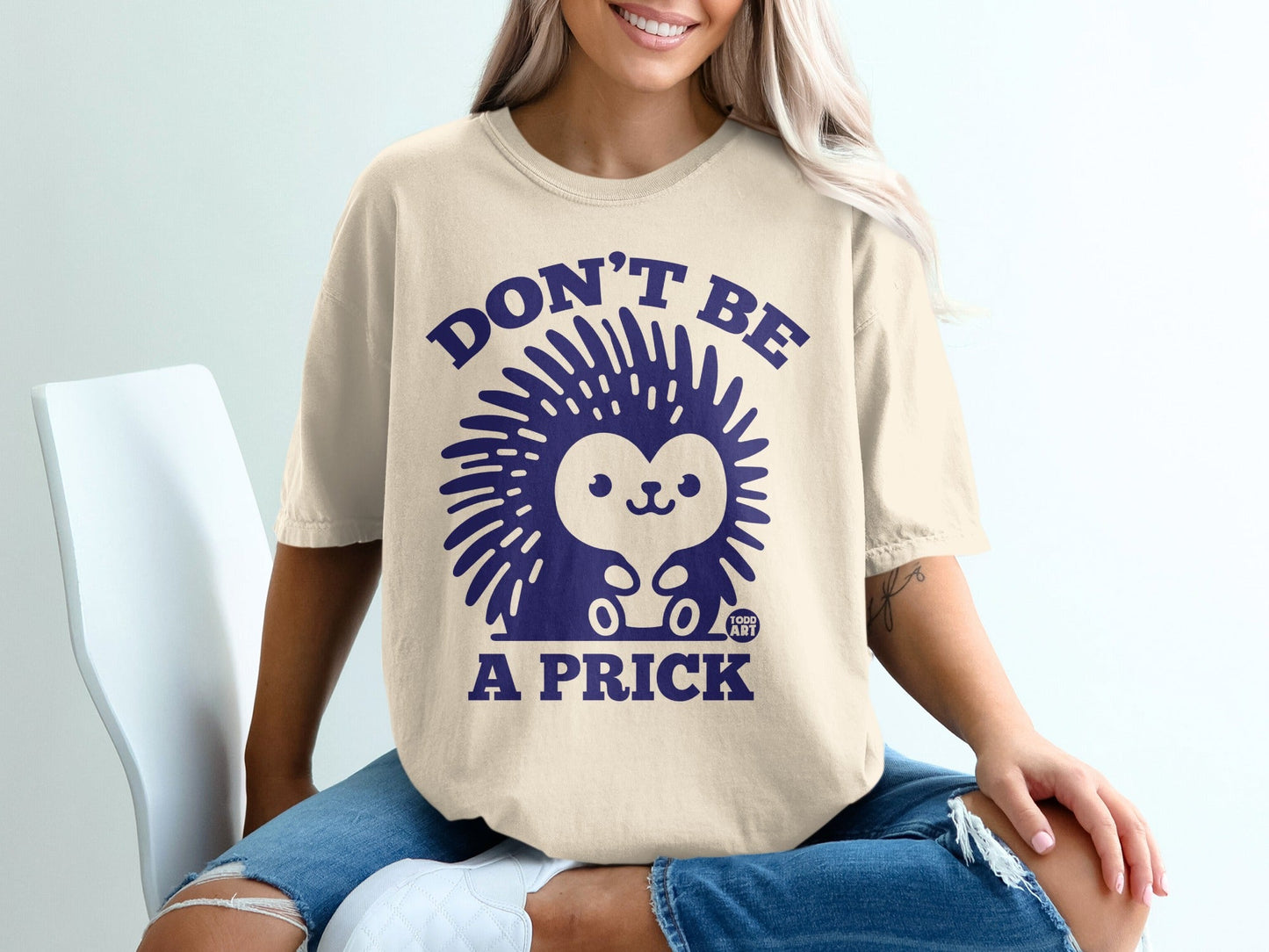 Don't Be A Prick Cute Hedgehog Graphic T-shirt
