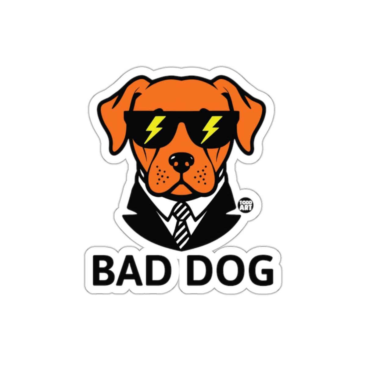 Bad Dog in Suit and Sunglasses Sticker